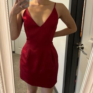 Red mini dress